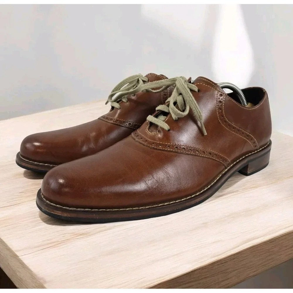Cole Haan Drake Brown Leather Plain Toe Brogue Dress Shoes Men's 11.5 M EUC